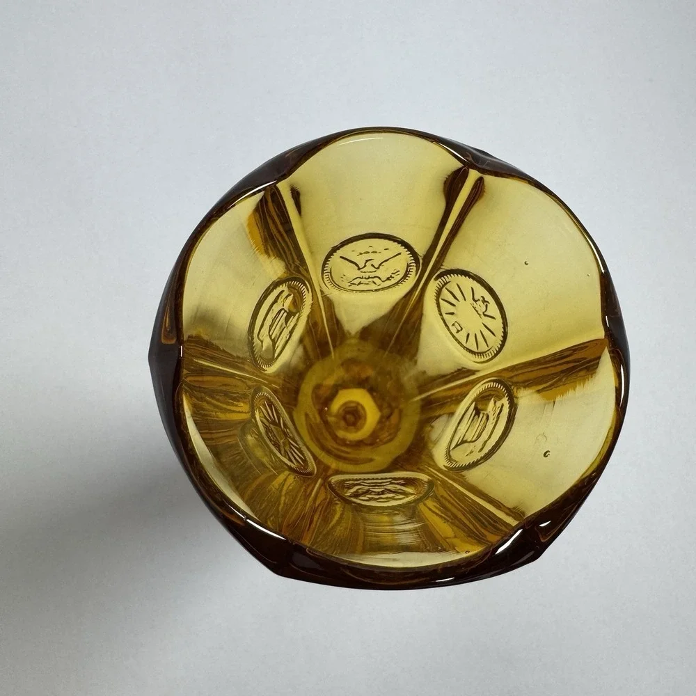 Vintage Fostoria Amber Coin Glass 8